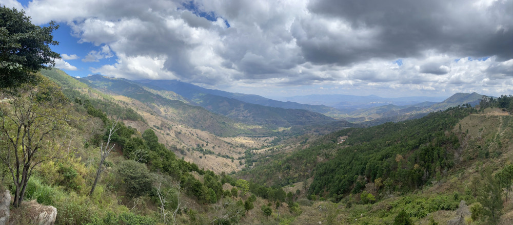 The people of Guatemala live in a varied landscape encompassing several different biomes, from tropical rainforest to savannah. This valley near San Jerónimo in the department of Baja Verapaz shows a mix of dry scrub and montane forest. Photo by Kristina Blanchflower